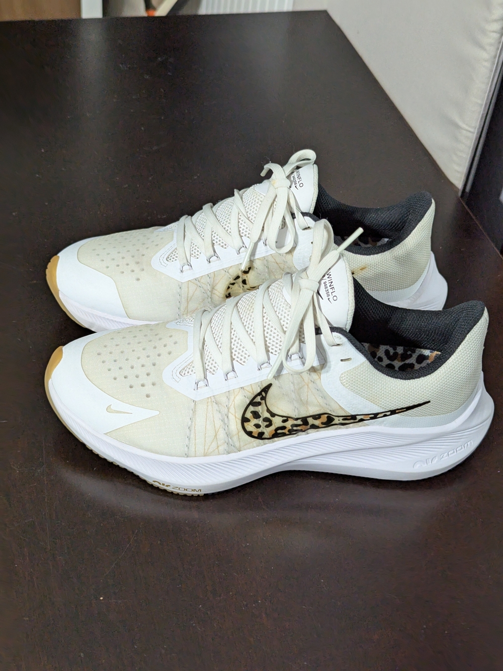 Nike Women’s White Leopard-Accent Running Shoes